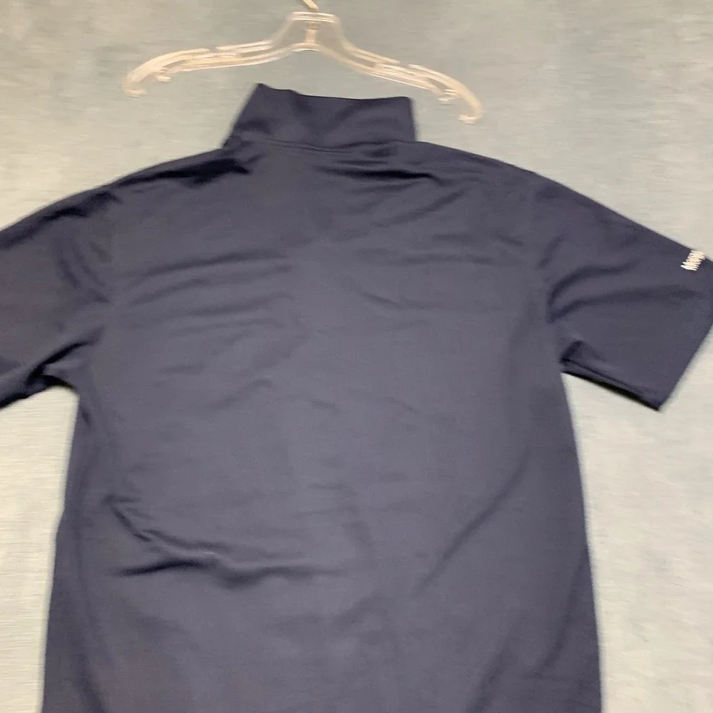 Nike Dri-Fit Polo Shirt Mens Medium Navy Blue Logo Short Sleeve Golf Performance
